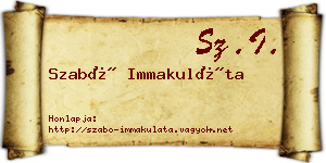 Szabó Immakuláta névjegykártya